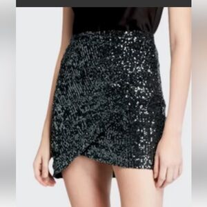 Glamorous Black Sequin Mini Skirt
